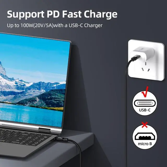 Alt view image 3 of 5 - Kirzi Ultra Long USB C Cable 20 FT, USB-C to C Cable, USB 3.1 Gen 2x2, Supports 4K@60Hz Video Output, 100W PD Fast Charging, 10Gbps Data Transfer, for Smartphone, Laptop, Tablet, TV, Monitor and More