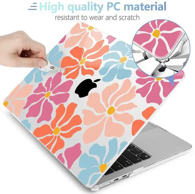 Alt view image 4 of 5 - MEEgoodo for M4/M3/M2 MacBook Air 15.3 inch Case 2025 2024 2023, Case Fit Model (A3241/A3114/A2941) for MacBook Air 15 inch, Laptop Hard Shell with Keyboard Cover, Minimalist Style Floral