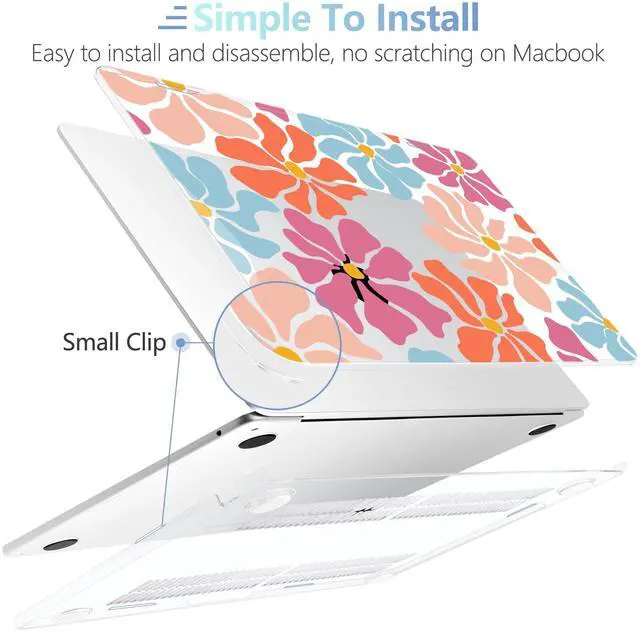 Alt view image 5 of 5 - MEEgoodo for M4/M3/M2 MacBook Air 15.3 inch Case 2025 2024 2023, Case Fit Model (A3241/A3114/A2941) for MacBook Air 15 inch, Laptop Hard Shell with Keyboard Cover, Minimalist Style Floral