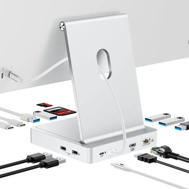 Main image of AGEEN 14-Port Upgraded 10Gbps USB Hub for iMac 24 inch 2021/2023/2024 M1/M3/M4, iMac Accessories with 5 USB-A 3.2, 2 USB-C 3.2, 4K@60Hz HDMI, Gigabit Ethernet, SD/TF, SSD Enclosure(SSD Not Included)