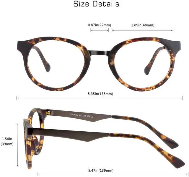 Alt view image 3 of 5 - VisionGlobal Blue Light Blocking Glasses Women/Men Computer Reading Glasses Oval Frame(Tortoise, 4.00 Magnification)