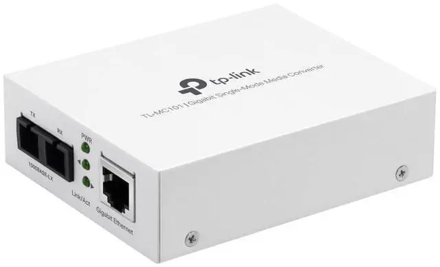 Main image of TP-Link Gigabit SFP to RJ45 Fiber Media Converter TL-MC101 Fiber to Ethernet Converter 10/100/1000Mbps RJ45 Port to 1000Base-LX Single-Mode Fiber, White