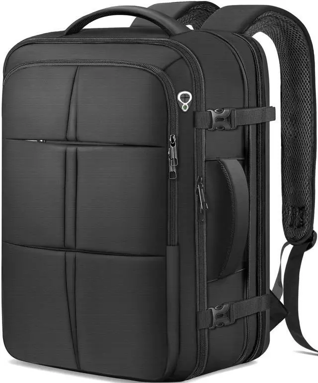Main image of tazbuzo Travel Backpack, Extra Large 50L Flight Approved Carry on Backpack, Expandable Waterproof Business Suitcase Daypack Big Bag Fits 18.4 Inch Laptop, Black