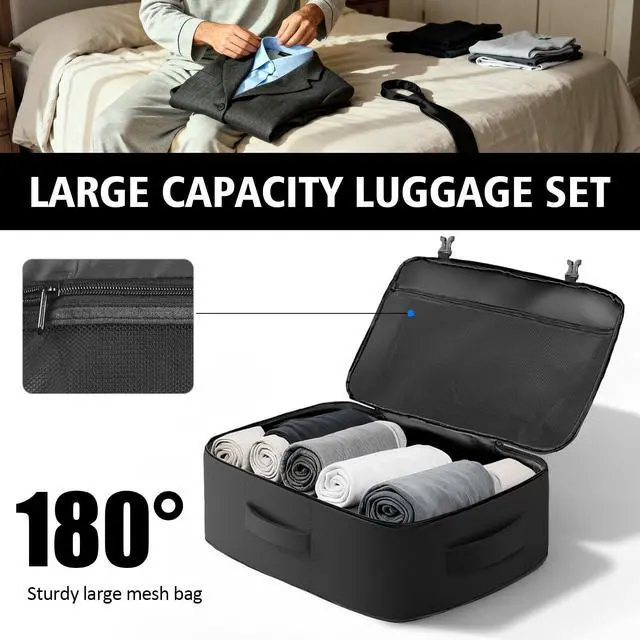 Alt view image 5 of 5 - tazbuzo Travel Backpack, Extra Large 50L Flight Approved Carry on Backpack, Expandable Waterproof Business Suitcase Daypack Big Bag Fits 18.4 Inch Laptop, Black