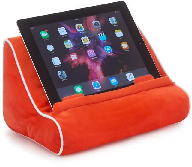 Alt view image 2 of 5 - Gifts for Readers & Writers Book Pillow Tablet Stand for Bed Red - Premium Cushioned Book Holder for Hands Free Reading, Stylish Tablet Holder for Bed, Kindle Pillow Stands & Lap Ipad Holders