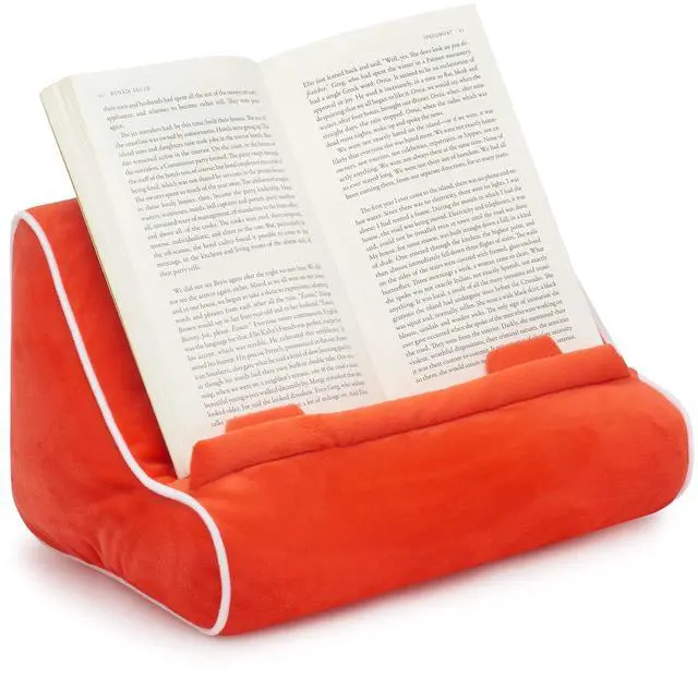 Alt view image 3 of 5 - Gifts for Readers & Writers Book Pillow Tablet Stand for Bed Red - Premium Cushioned Book Holder for Hands Free Reading, Stylish Tablet Holder for Bed, Kindle Pillow Stands & Lap Ipad Holders