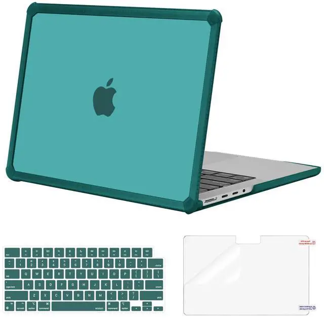 Main image of MOSISO Compatible with MacBook Pro 14 inch Case 2025-2021 M5 M4 M3 M2 M1 A3434 A3112 A3185 A3401 A2918 A2992 A2779 A2442, Heavy Duty TPU Bumper Hard Case&Keyboard Skin&Screen Film, Teal Green