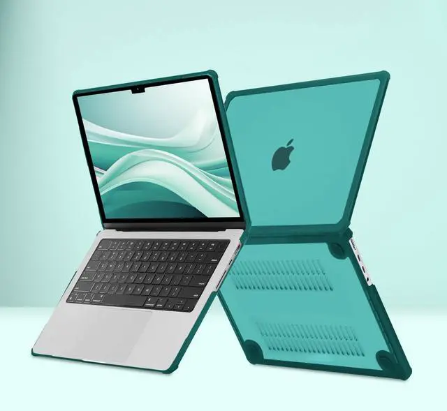 Alt view image 4 of 5 - MOSISO Compatible with MacBook Pro 14 inch Case 2025-2021 M5 M4 M3 M2 M1 A3434 A3112 A3185 A3401 A2918 A2992 A2779 A2442, Heavy Duty TPU Bumper Hard Case&Keyboard Skin&Screen Film, Teal Green