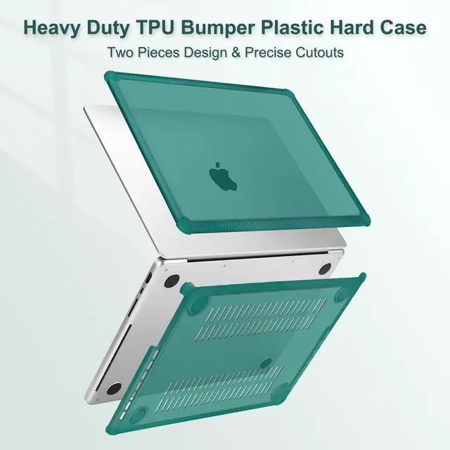 Alt view image 5 of 5 - MOSISO Compatible with MacBook Pro 14 inch Case 2025-2021 M5 M4 M3 M2 M1 A3434 A3112 A3185 A3401 A2918 A2992 A2779 A2442, Heavy Duty TPU Bumper Hard Case&Keyboard Skin&Screen Film, Teal Green