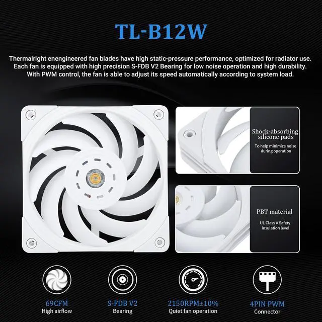 Alt view image 5 of 5 - Thermalright Frozen Edge 240 White Liquid CPU Water Cooler with 120mm PWM Fan,240 White Cold Row Specification,Integrated Water-Cooler Heatsink for AM4/AM5,Intel LGA1700/1851/1150/1151/1200/2011