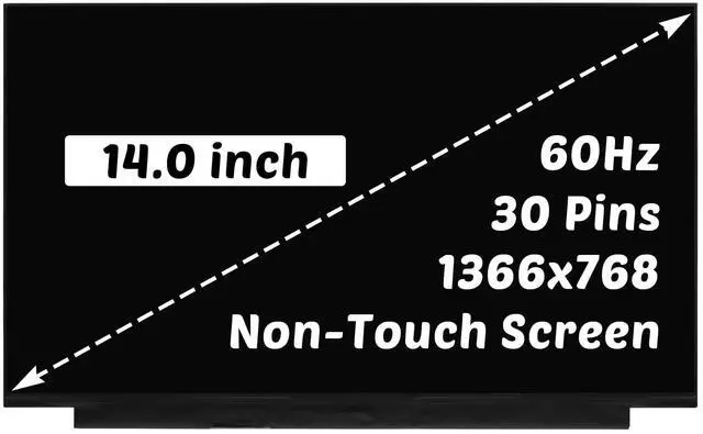 Main image of B140XTN07.2 B140XTN07.3 Replacement for HP Stream 14-cf2111wm 14-cf2112wm 14-DK1003DX 9XM12UA LCD Screen 1366x768 14.0" 30 Pins 60Hz LED Display Digitizer Panel (for Non-Touch Screen Only)