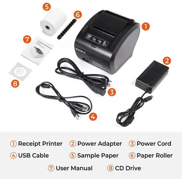 Alt view image 5 of 5 - MUNBYN Thermal Receipt Printe USB/Ethernet Port 80mm Printer for POS