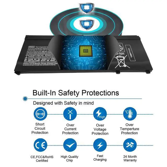Alt view image 5 of 5 - SR04XL SR03XL Battery for HP Omen 15-ce0xx 15-ce 15-ce015dx 15-ce011dx 15-ce019dx 15-ce018dx L08855-855 L08855-856 SRO4XL 917678-1B1 917724-855 Pavilion Gaming 15-cx0xxx 15-cx 15-cx0056wm 15-cx0058wm