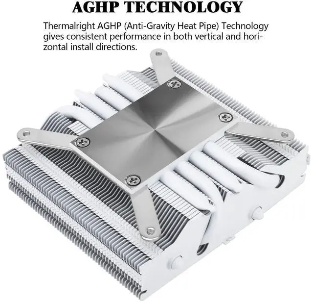 Alt view image 2 of 5 - Thermalrlght AXP90 X47 White Low Profile CPU Air Cooler, 47mm Height, TL-9015W Slim PWM CPU Fan, AGHP Technology, Computer ITX Heatsink Cooler, for AMD:AM4 AM5/Intel 1150/1151/1200/1700