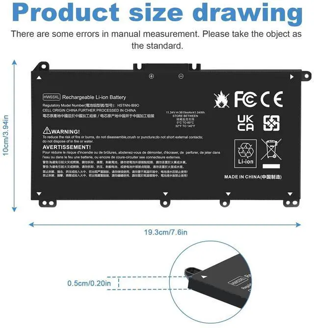 Alt view image 2 of 5 - ASUNCELL 41.04Wh HW03XL L97300-005 Laptop Battery Replacement for HP Pavilion 15-EG 15-eg0xxx 15-eg0073cl 15-eg0070wm 15-EH 17-CN 17-cn0xxx 17-CP 17-cpo700dx Series L96887-421 l97300-005 HW03041xl-pl