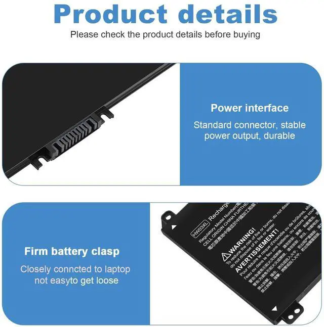 Alt view image 3 of 5 - ASUNCELL 41.04Wh HW03XL L97300-005 Laptop Battery Replacement for HP Pavilion 15-EG 15-eg0xxx 15-eg0073cl 15-eg0070wm 15-EH 17-CN 17-cn0xxx 17-CP 17-cpo700dx Series L96887-421 l97300-005 HW03041xl-pl