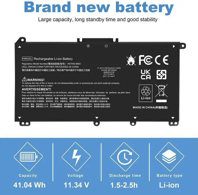 Alt view image 4 of 5 - ASUNCELL 41.04Wh HW03XL L97300-005 Laptop Battery Replacement for HP Pavilion 15-EG 15-eg0xxx 15-eg0073cl 15-eg0070wm 15-EH 17-CN 17-cn0xxx 17-CP 17-cpo700dx Series L96887-421 l97300-005 HW03041xl-pl