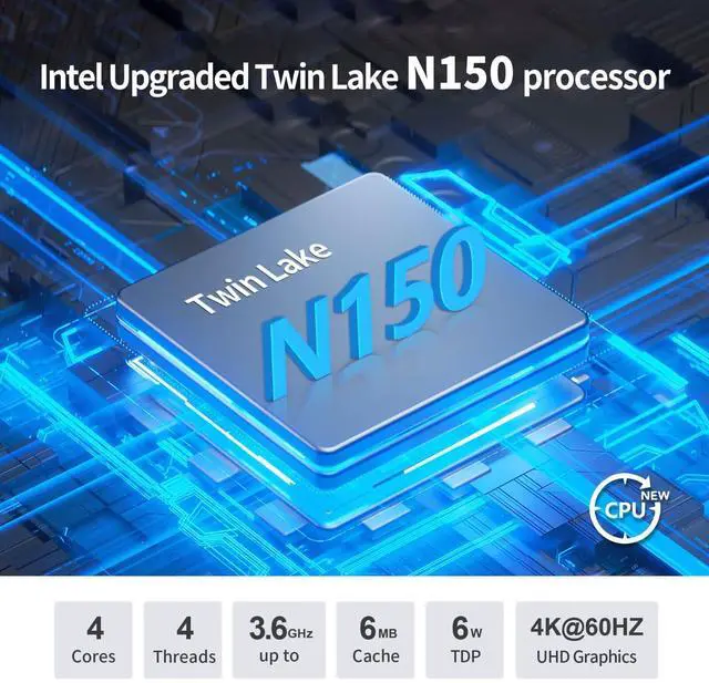 Alt view image 2 of 5 - SJRC Mini PC 2x10 GbE RJ45, Firewall Appliance N150 (Upgraded N100) 8G DDR5 RAM 128G SSD, Dual i226V 2.5 Gbit LAN, S7 Pro OPNsense Micro Computer, 2xNVMe, 2xHD, Type-C, TF