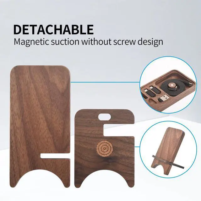 Alt view image 2 of 5 - USB C Adapter OTG Cable Kit, Multi Charging Cable Case Convertor USB C to iOS Device/Type C/Micro/USB A Adapter, Data Transfer Contains Card Slot for Traveling, Use as Phone Holder(5sets, walnut)