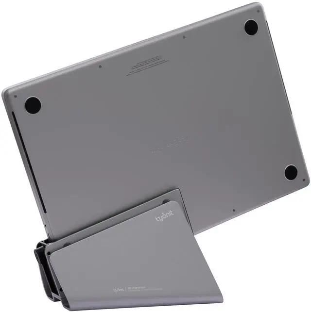 Alt view image 2 of 4 - tyonit TiltSnap Pro Vertical Laptop Stand for MacBook Pro 14" & 16", Auto Thunderbolt4 USB-C Connection, Seamless Connection to The Docking Station or Display, 40Gbps, 100W PD, Space Gray