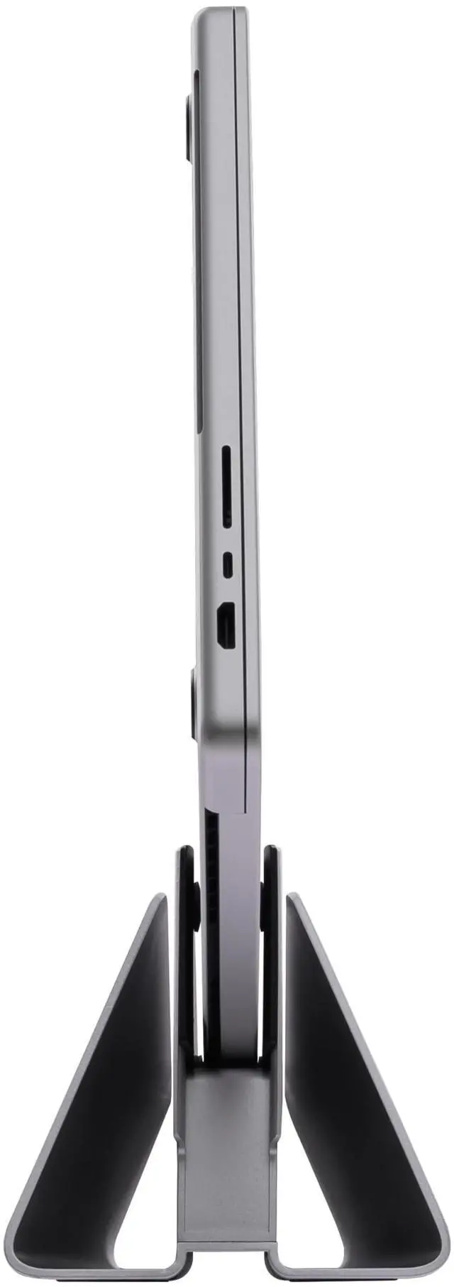 Alt view image 4 of 4 - tyonit TiltSnap Pro Vertical Laptop Stand for MacBook Pro 14" & 16", Auto Thunderbolt4 USB-C Connection, Seamless Connection to The Docking Station or Display, 40Gbps, 100W PD, Space Gray