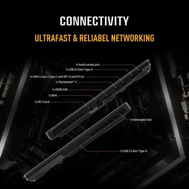 Alt view image 5 of 7 - 2022 ASUS TUF Dash F15 Gaming Laptop, 15.6" FHD 144Hz IPS Display, 12th Gen Intel Core i7-12650H, RTX 3060 6GB GDDR6, 32GB DDR4  1TB PCIe SSD, Backlit KB, Thunderbolt 4 Type-C Win11