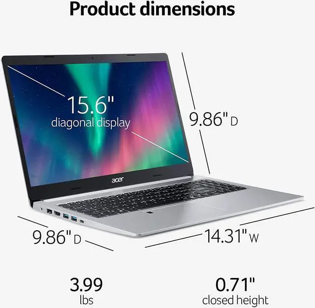 Alt view image 5 of 7 - Newest Acer Aspire 5 Slim Laptop, 15.6" Full HD IPS, AMD Ryzen 3 3350U Quad-Core Processor, 8GB DDR4  256GB PCIe SSD, Intel WiFi 6, Backlit KB, Fingerprint Reader, Windows 10