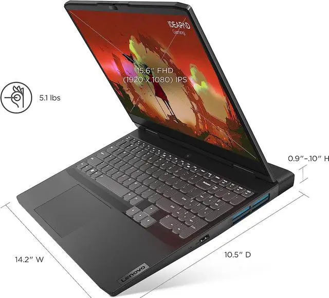 Alt view image 4 of 7 - Lenovo IdeaPad Gaming 3 15 Laptop Computer, 15.6" Full HD 120Hz Display, AMD 6-core Ryzen 5 6600H, GeForce RTX 3050 4GB Graphic, 32GB DDR5  2TB PCIe SSD, Backlit HDMI, Windows 11 Pro