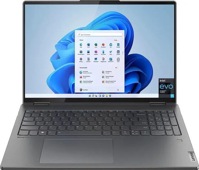 Alt view image 3 of 7 - Lenovo Yoga 7i 2-in-1 16 Laptop, 16" 2.5K (2560x1600) touchscreen , Intel Core i5-1240P 12-Core, Intel Iris Xe Graphics, 8GB  DDR4  1TB PCIe SSD, Fingerprint, Windows 11 Pro