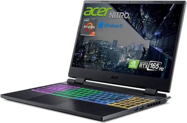 Alt view image 5 of 7 - Acer Nitro 5 15 Gaming Laptop, 15.6" QHD 165Hz Display, AMD Ryzen 7 6800H 8 Core Processor , GeForce RTX 3070 Ti 8GB GDDR6 Graphics, 32 GB DDR5  4 TB SSD, Wi-Fi 6E Bluetooth 5.2, Windows 11 Pro