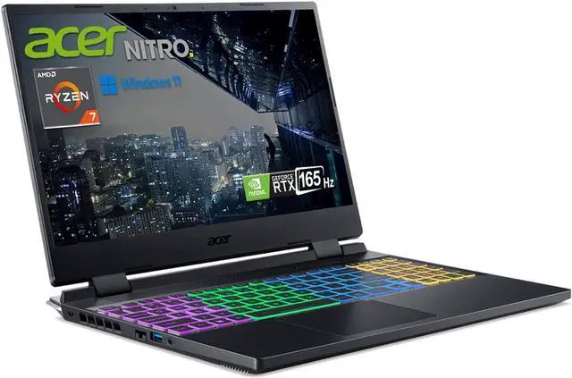 Alt view image 4 of 7 - Acer Nitro 5 15 Gaming Laptop, 15.6" QHD 165Hz Display, AMD Ryzen 7 6800H 8 Core Processor , GeForce RTX 3070 Ti 8GB GDDR6 Graphics, 32 GB DDR5  4 TB SSD, Wi-Fi 6E Bluetooth 5.2, Windows 11 Pro