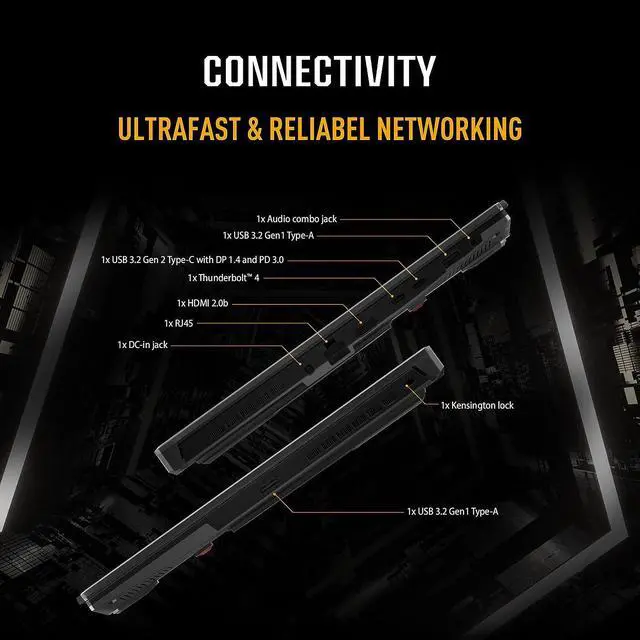 Alt view image 4 of 7 - ASUS TUF Dash 15 Gaming Laptop, 15.6" 144Hz FHD Display, Intel Core i7-12650H 10 cores Processor, NVIDIA GeForce RTX 3060 6GB GDDR6, 32GB DDR5  1TB PCIe SSD, Backlit Keyboard, Windows 11 Pro