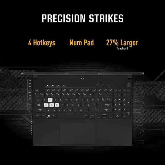 Alt view image 7 of 7 - ASUS TUF Dash 15 Gaming Laptop, 15.6" 144Hz FHD Display, Intel Core i5 12450H 8 cores Processor, NVIDIA GeForce RTX 3050 Ti 4GB GDDR6, 32GB DDR5  4TB  PCIe SSD, Wi-Fi 6, Windows 11 Pro