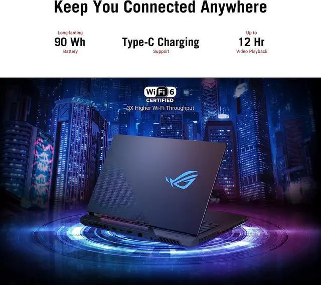 Alt view image 5 of 7 - ASUS ROG Strix 15 Gaming Laptop, 15.6" 300Hz IPS Type FHD Display, AMD Ryzen 9 5900HX 8 cores, NVIDIA GeForce RTX 3080 8GB, 32GB DDR4  2TB PCIe SSD, HD camera, Windows 11 Pro
