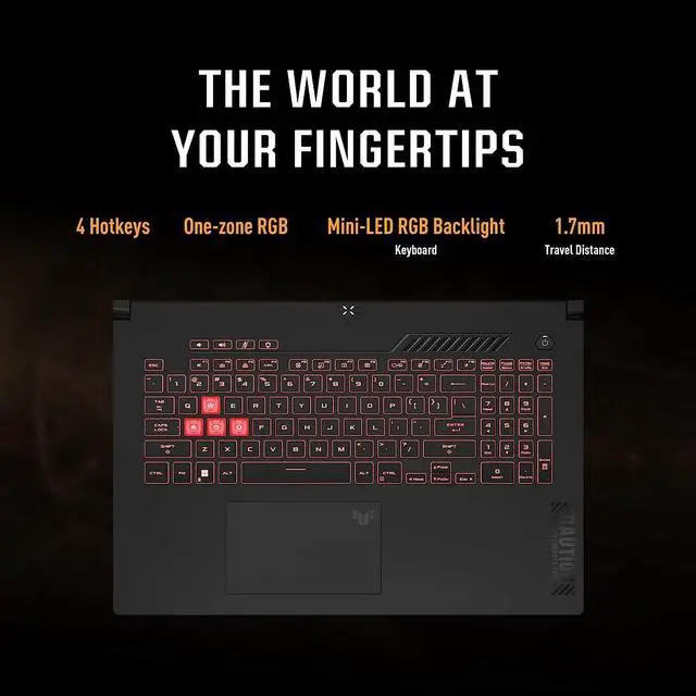 Alt view image 5 of 7 - ASUS TUF Gaming F17 Gaming Laptop, 17.3" FHD (1920 x 1080) 144Hz Display, AMD Ryzen 7 7735HS 8 cores processor, NVIDIA GeForce RTX 4050, 64GB DDR5  1TB PCIe SSD, Backlit Keyboard, Windows 11 Pro