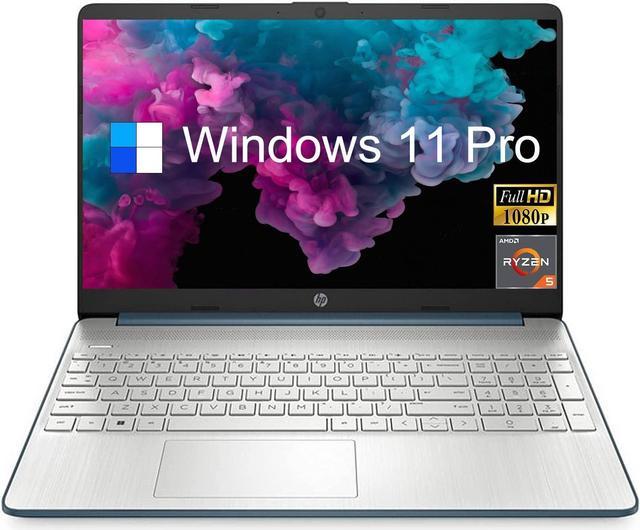 HP 15.6 FHD Laptop, AMD Ryzen 5-5500U Processor, 32GB RAM, 2TB PCIe SSD,  AMD Radeon Graphics, HD Webcam, Bluetooth, Wi-fi, Windows 11 Pro, Blue,  32GB Hotface USB Card 