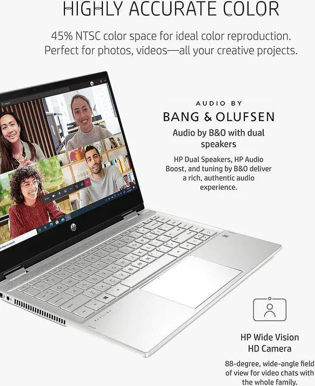 Alt view image 5 of 6 - HP Pavilion x360 2-in-1 14 Laptop, 14" FHD Touchscreen, Intel Core i5-1135G7 4 Cores Processor, Intel Iris Xe graphics, 16GB DDR4  1TB PCIe SSD, Fingerprint, Webcam, Windows 11 Pro