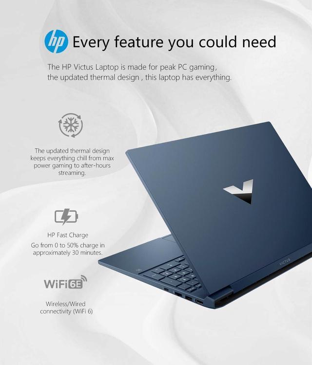 Alt view image 5 of 7 - HP Victus 15 Gaming Laptop, 15.6" FHD 144HZ Display, Intel Core i5-12450H 8 Cores Processor, NVIDIA GeForce RTX 3050 4 GB GDDR6, Backlit Keyboard, Wi-Fi 6, 32GB DDR4  2TB PCIe SSD, Windows 11 Pro