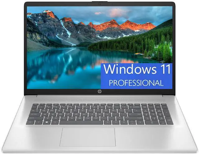 Main image of HP 17 Laptop, 17.3" FHD (1920 x 1080) Display, Intel Core i3-1215U 6 Cores Processor, Intel UHD Graphics, Numeric Keypad, Webcam, Wi-Fi, HDMI, 16GB DDR4  512GB PCIe SSD, Windows 11 Pro