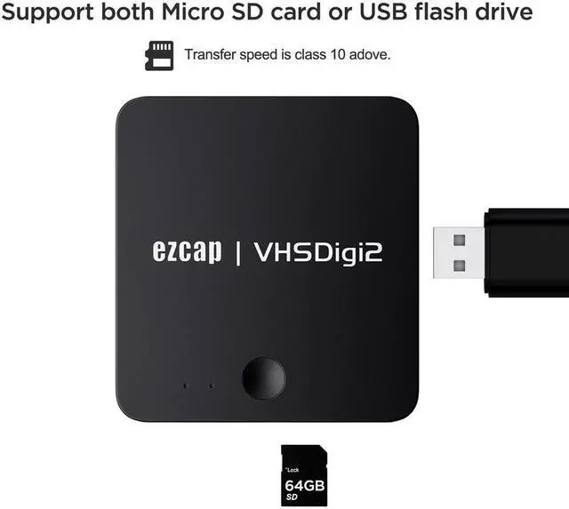 Alt view image 6 of 6 - EzCAP181 AV Converter, Record & Digitalize Video From VHS, VCR,DVD Player To Digital MP4 Format, SD Card/USB Driver HDMI Output