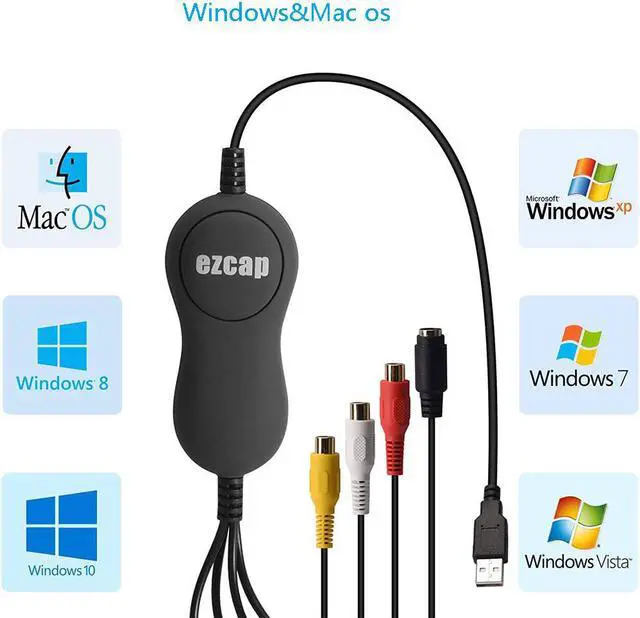 Alt view image 3 of 6 - USB2.0 Video Capture Converter, record analog video from VHS,VCR,DVD Player to digital format, USB output and AV output