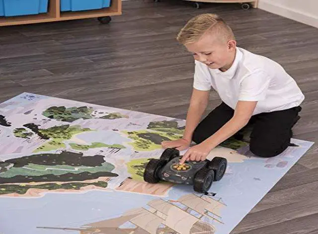 Alt view image 2 of 2 - TTS Rugged Robot Treasure Island Mat | Floor playmats for kids Educational Fun Robot mats- Programmable Robot Toys for Kids | Above 3 years