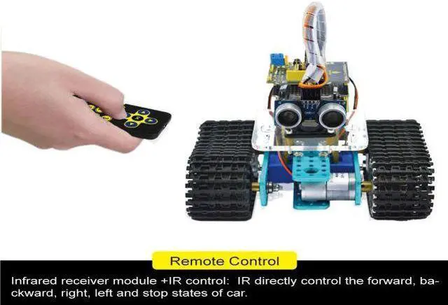 Alt view image 3 of 3 - Mini Tank Smart Robot Car - Micro Controller Based On MCU - Ultrasonic Obstacle Avoidance & Bluetooth Remote Control Programmable Robot Toy for Kids - Easy to Use | Above 3 Years Toys