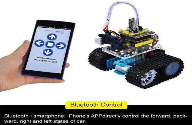 Alt view image 2 of 3 - Mini Tank Smart Robot Car - Micro Controller Based On MCU - Ultrasonic Obstacle Avoidance & Bluetooth Remote Control Programmable Robot Toy for Kids - Easy to Use | Above 3 Years Toys