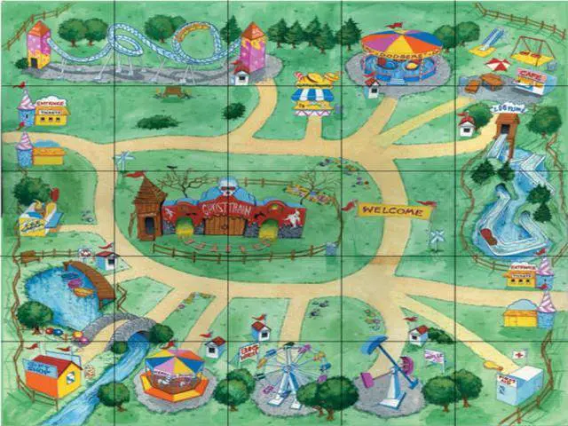 Main image of Pro-Bot Amusement Park Mat. ITSAMPK | Floor playmats for kids Educational Fun Robot mats- Programmable Robot Toys for Kids | Above 3 years