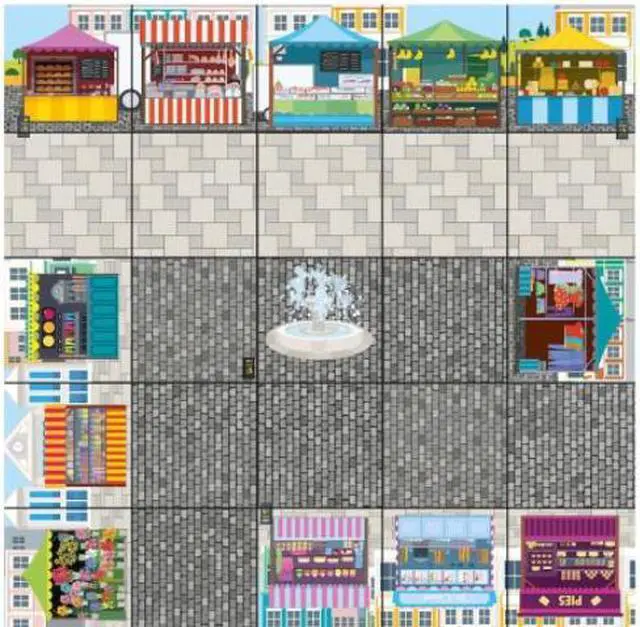 Main image of Bee-Bot Marketplace Mat. Product Code: 708-IT10154 | Educational Fun Robot mats- Programmable Robot Toys for Kids | Above 3 years