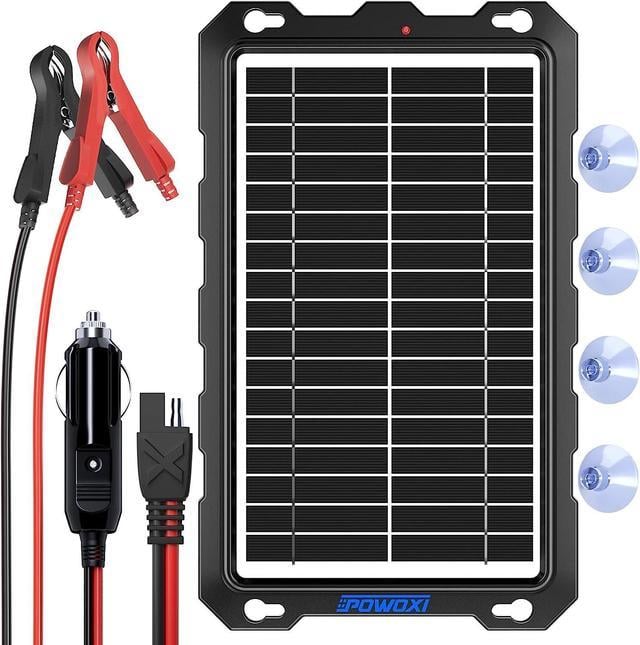 POWOXI 9W Solar Battery Trickle Charger Maintainer 12V Portable