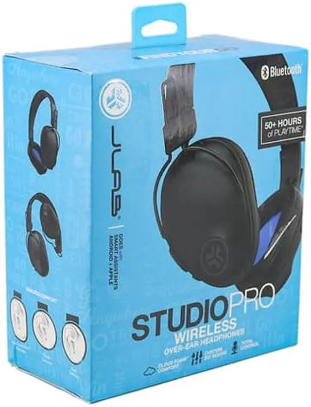 Alt view image 10 of 16 - jlab studio pro bluetooth wireless over-ear headphones | 50+ hour bluetooth 5 playtime | eq3 sound | ultra-plush faux leather & cloud foam cushions | track and volume controls | bl