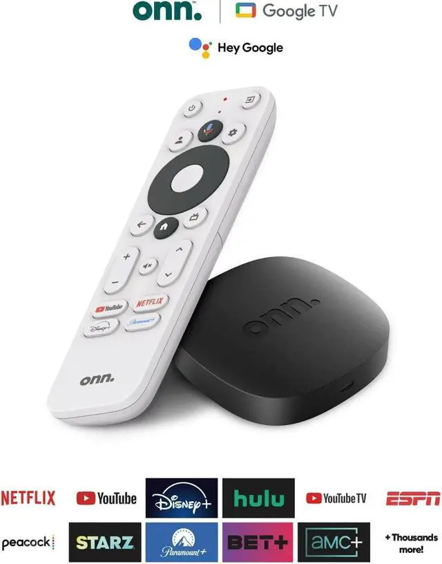 Alt view image 3 of 7 - Onn Android Google TV 4K UHD Streaming Box w/ Voice Remote Control & HDMI Cable