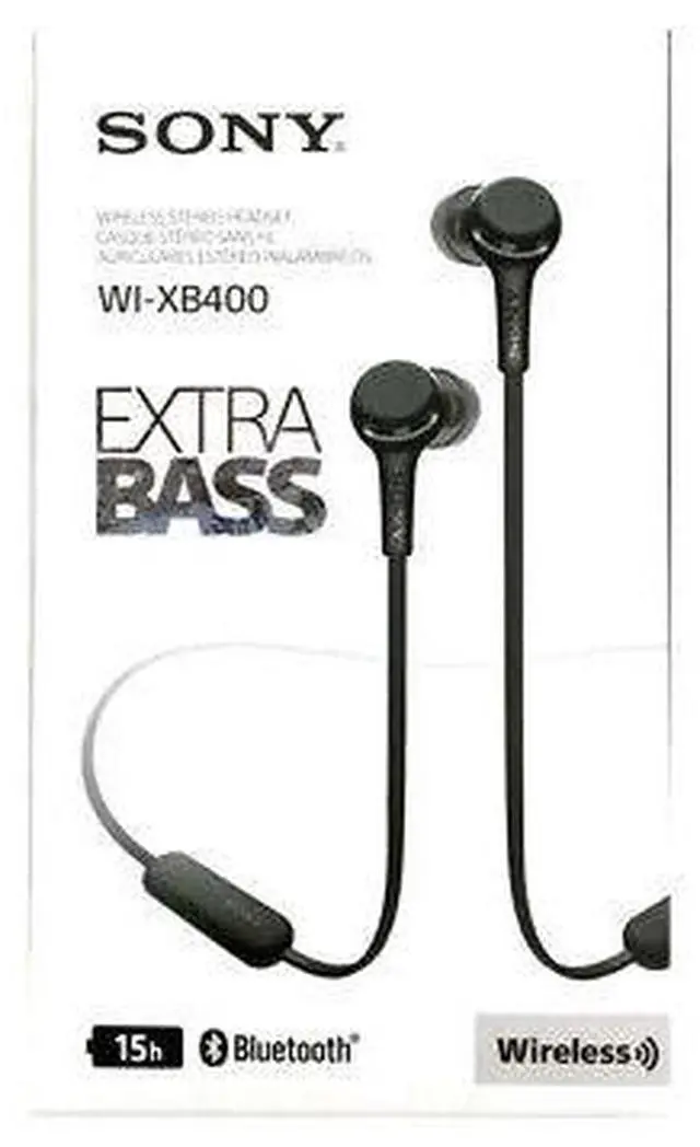 Alt view image 10 of 10 - Sony WI-XB400/B Extra Bass In-Ear Wireless Headphone - Neckband - Dynamic - Neodymium - Stereo - Bluetooth 5.0 - Black